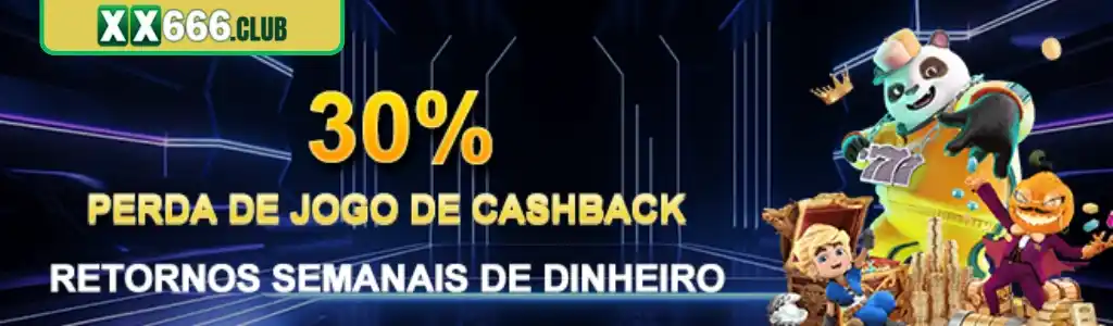 Oferta de 30% de cashback nas perdas de jogo do XX666 cassino